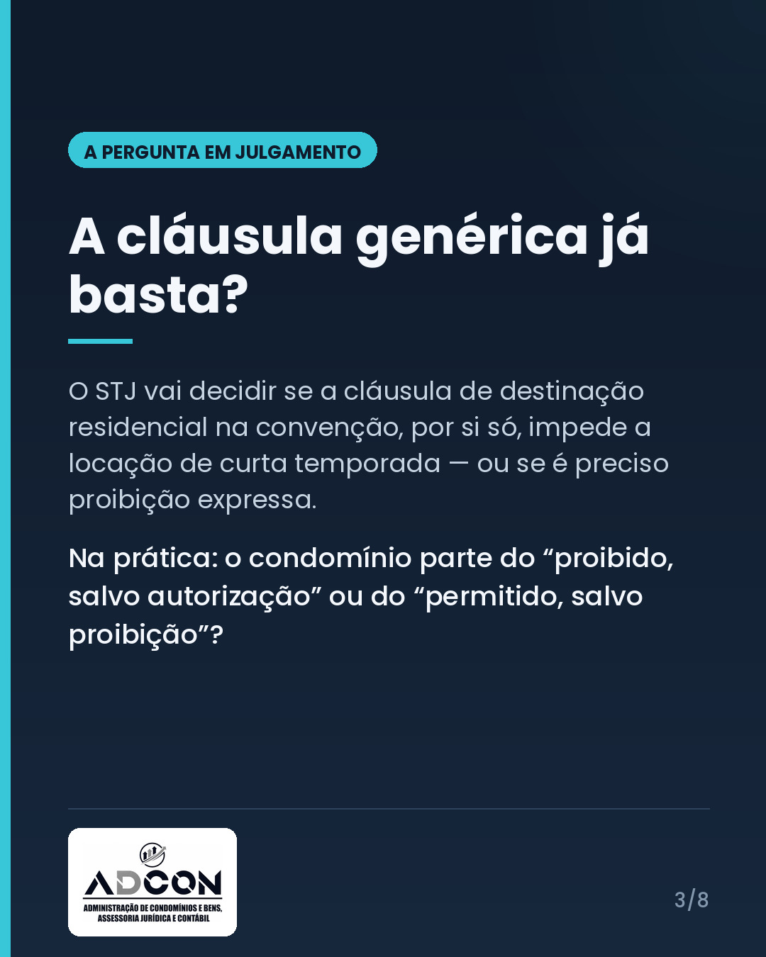 STJ suspende todas as ações sobre aluguel por temporada em condomínio: o que muda (e o que não muda) — card 3